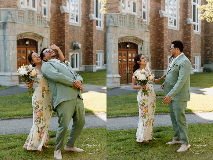 University campus wedding photos. Urban wedding photos. Campus Loyola Concordia. Mariage à Notre-Dame-de-Grâce. Mariage intime à Montréal. Photographe mariage Montréal. NDG backyard wedding. Montreal intime wedding. Montreal wedding photographer.